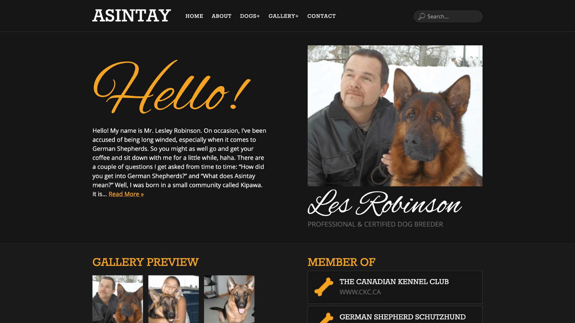Asintay German Shepherds website