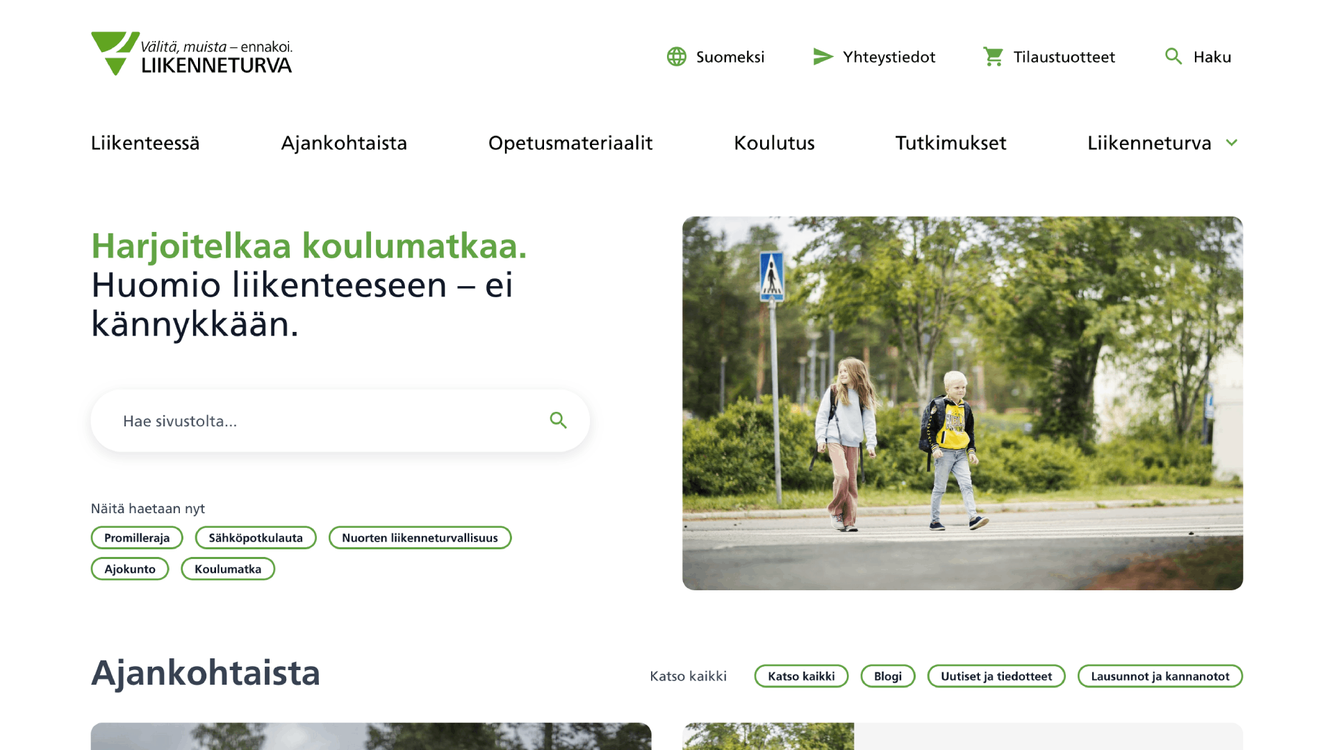 Liikenneturva website